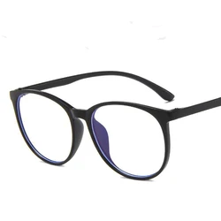 Cheap clear trendy big frame optical eyewear round eyeglasses frames glass eye latest anti blue light filter blocking glasses