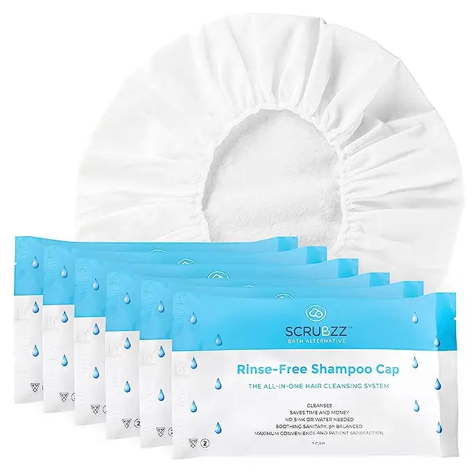 Customized Disposable Latex Microwaveable Shower Cap No Water Rinse Free Adult Shampoo Cap