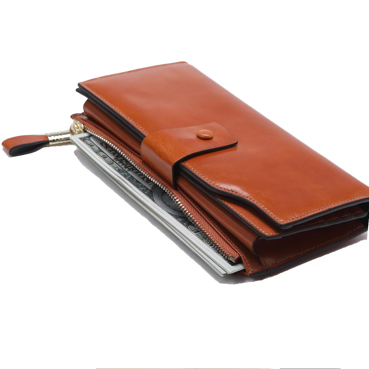 OEM Custom Design Long Wallet Smooth Elegant Genuine Leather Cow Hide Wallet