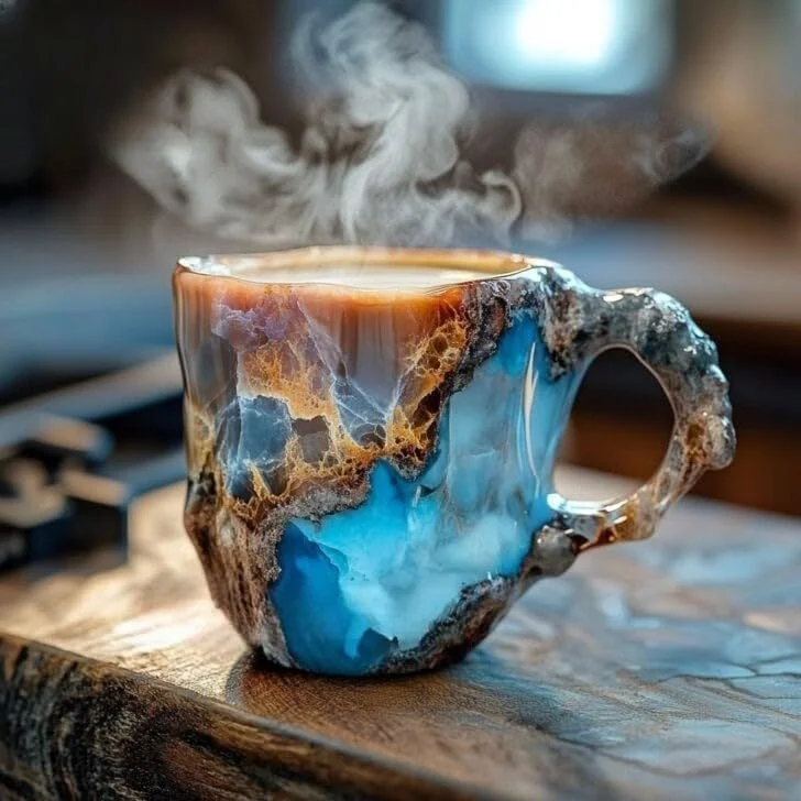 New Products Home Office Natural Mineral Cups New Real Colorful Mineral Crystal Coffee Mugs for Elegant Christmas Gift 2025
