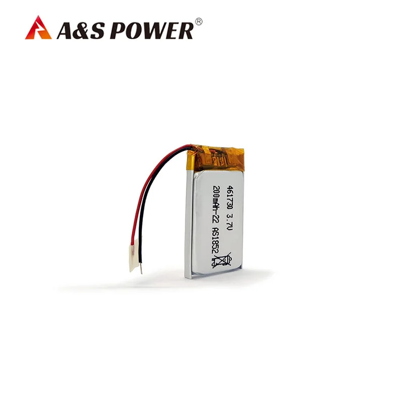 CB/KC/BIS/UL2054/CE Certifications 461730  3.7v 200mah Rechargeable Lithium Polymer Battery for  Headset/Speaker