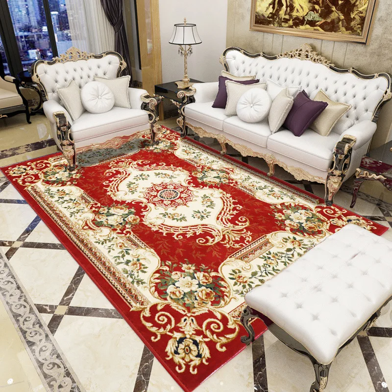 Luxury Handmade Woollen Carpet Red Carpet Rug Comfortable Sound Absorbing Features High-End Customised Living Room Office Door