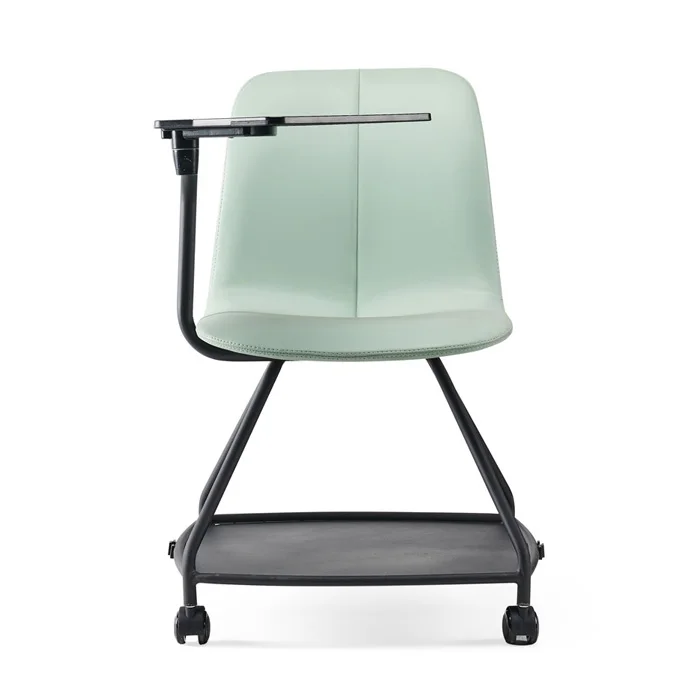 pu leather upholstery office and school conference meeting training room chair with wheel and writing pad