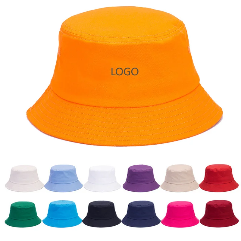Wholesale Custom Logo All Over Printing Bucket Hat Fashion Cotton Embroidery Fisherman Hats Women Designer Stitch Custom Bucket