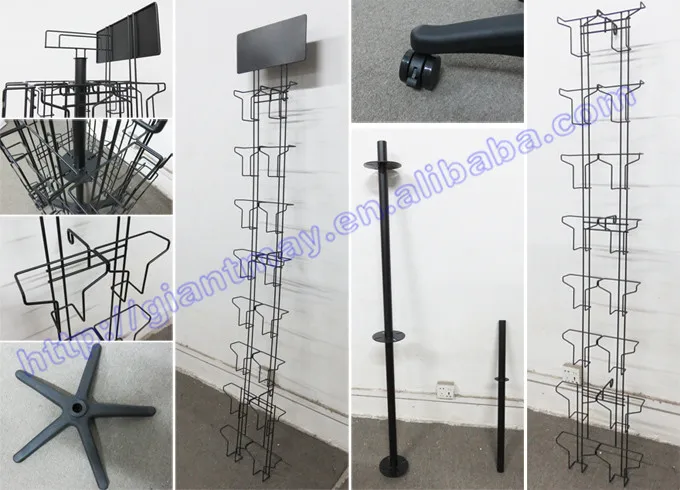 Custom Rotating Display Stand Postcard Stands Retail Hanging Greeting Card Display Rack Greeting Card Display Stand with Hooks