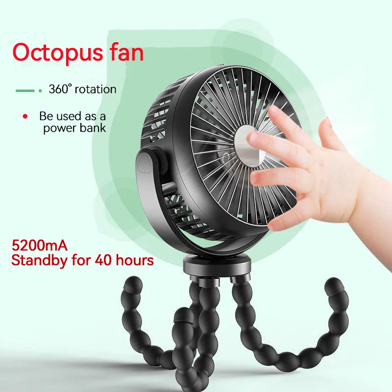 Гибкий портативный мини-Usb-вентилятор для детской коляски