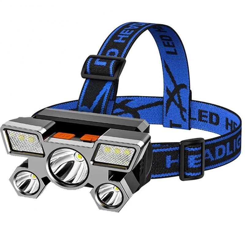 rechargeable 1000 lumen 5led headlamp with regulation angle with regulation