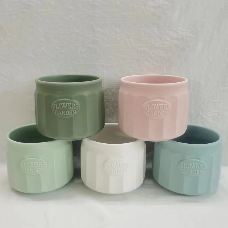 Ceramic Plant Pots 6 and 5 Inch Planters with Drainage Holes for Flower Succulent Indoor Decoration