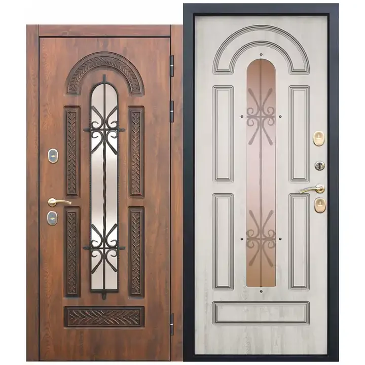 Custom Size Entry Door Decorative Metal Steel Interior Security Screen Armored Door For Home