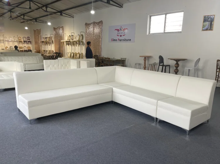 Factory Sell white leather sectional lounge chair sofa lounges and sofas furniture office hotel reception sofa