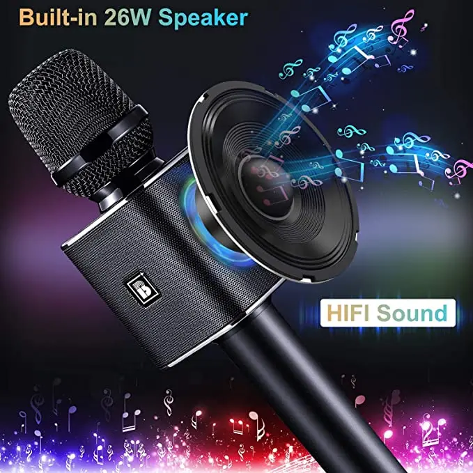 
Professional Mini Wireless Studio Recording Machine Ktv system BT Speaker Karaoke Microphones 