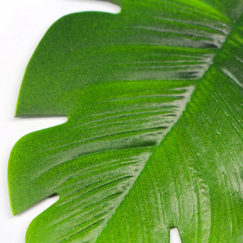 Tropical Artificial Palm Leaves Mat EVA Coasters Cup Bowl Pad Mat Coffee Tea Cup Drink Coaster for Hawaii Theme Party Decor