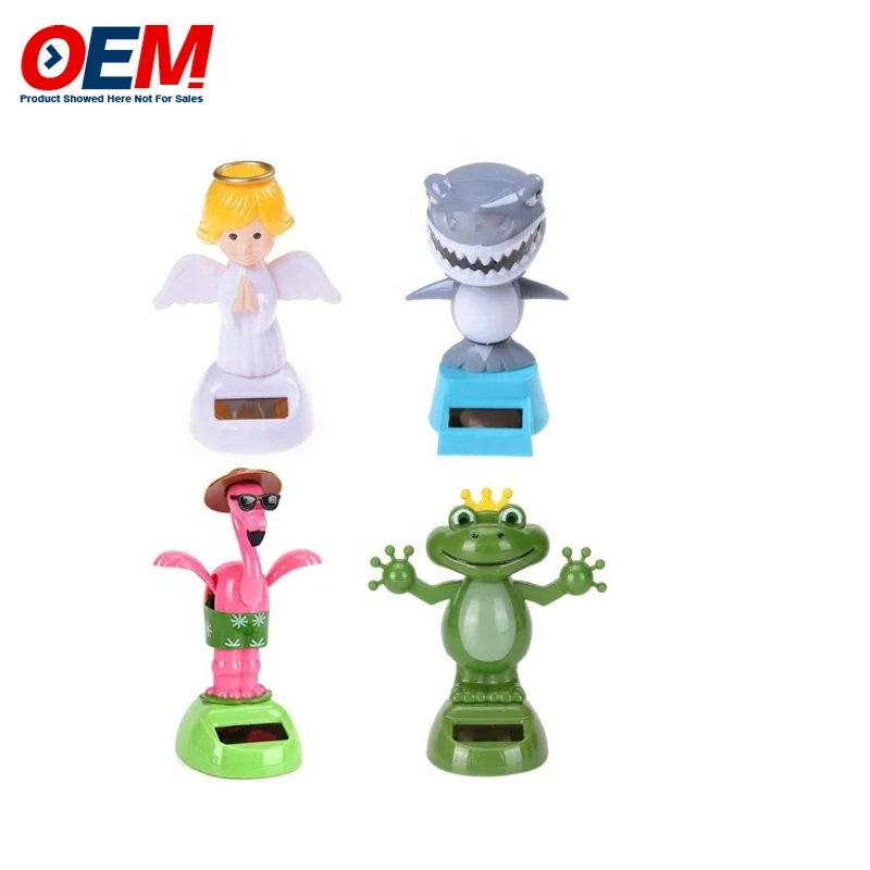 Custom Solar Powered Bobble Shaking Head Dancing Animal Toy Car Dash Board Decorations