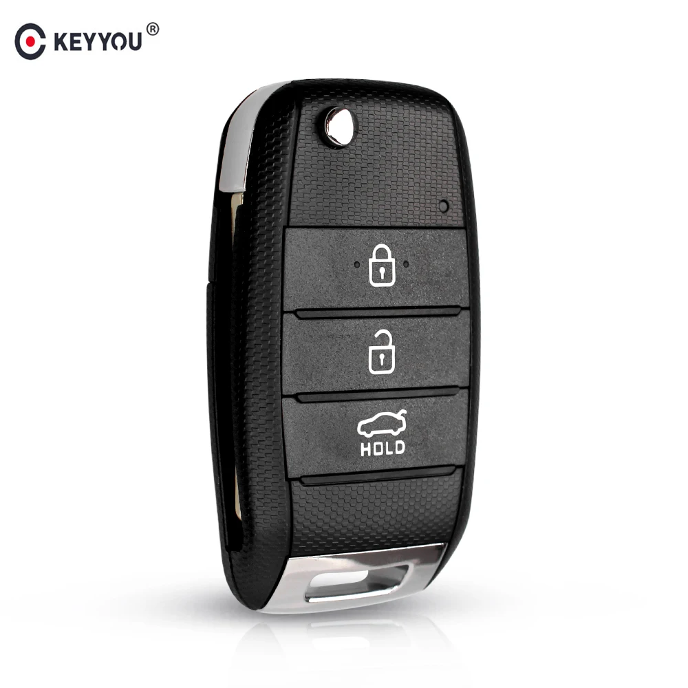 KEYYOU Flip Folding Remote Key Case Shell for KIA K2 K3 K5 Carens Cerato Forte K2 K3 K5 Car Fob Cover Housing