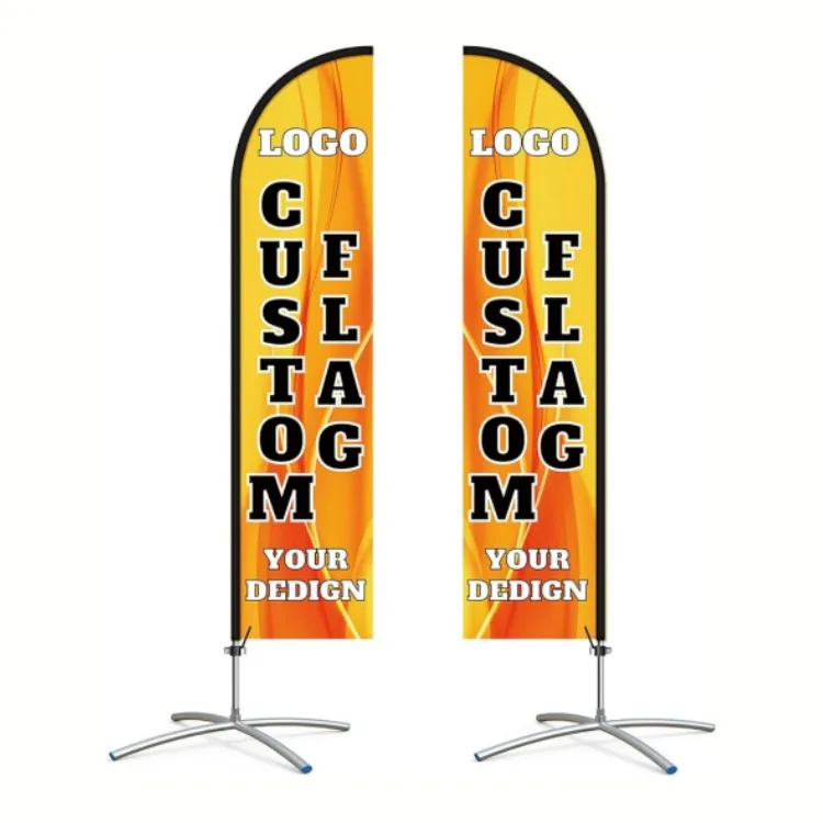 Outdoor Display Single Sided Print High Quality Promotional Advertisement Beach Flag For Car Wash