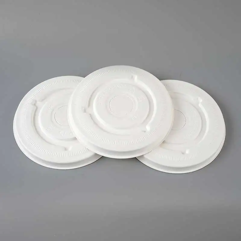 Low price 90mm 10 oz 12 oz 16oz paper cup lid compostable biodegradable paper bagasse coffee cup lid