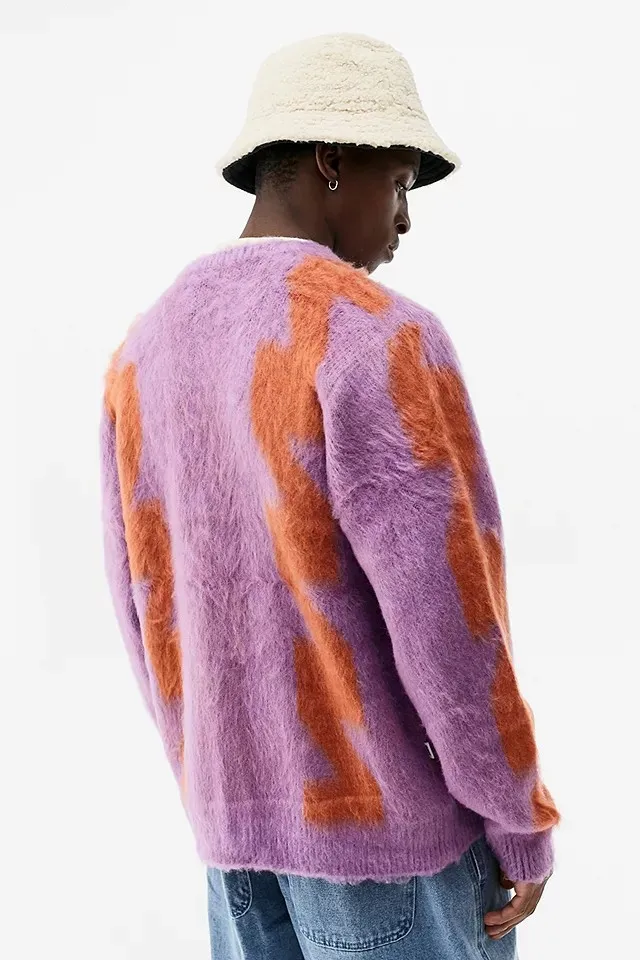 BILLIONS 2022 Winter clothing fur sweaters and cardigans for men oversized thick wool cardigan