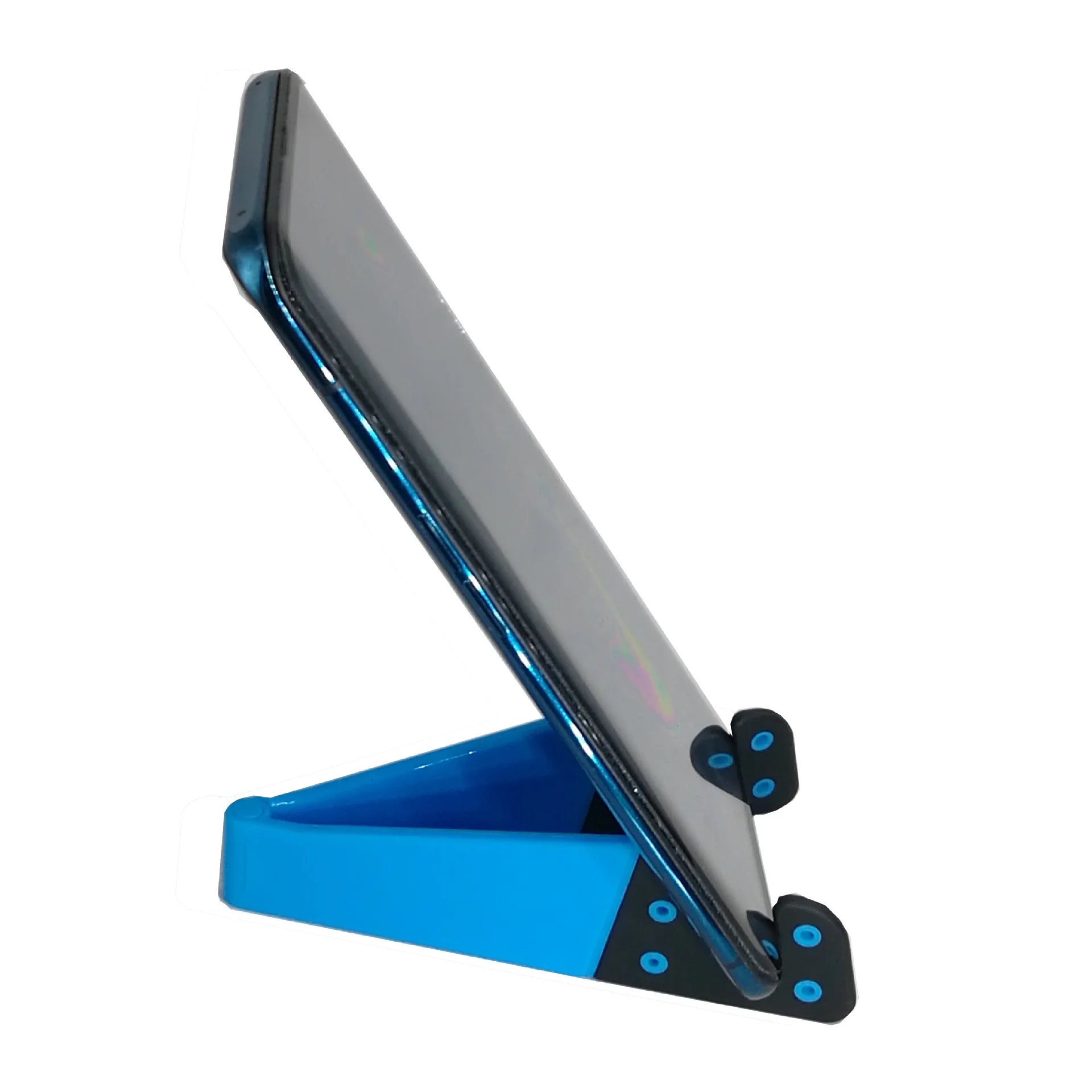 Custom logo Portable V Shape Plastic Folding Desk Table Mobile Phone Tablet Stand Mount Holder For Mobile Phone