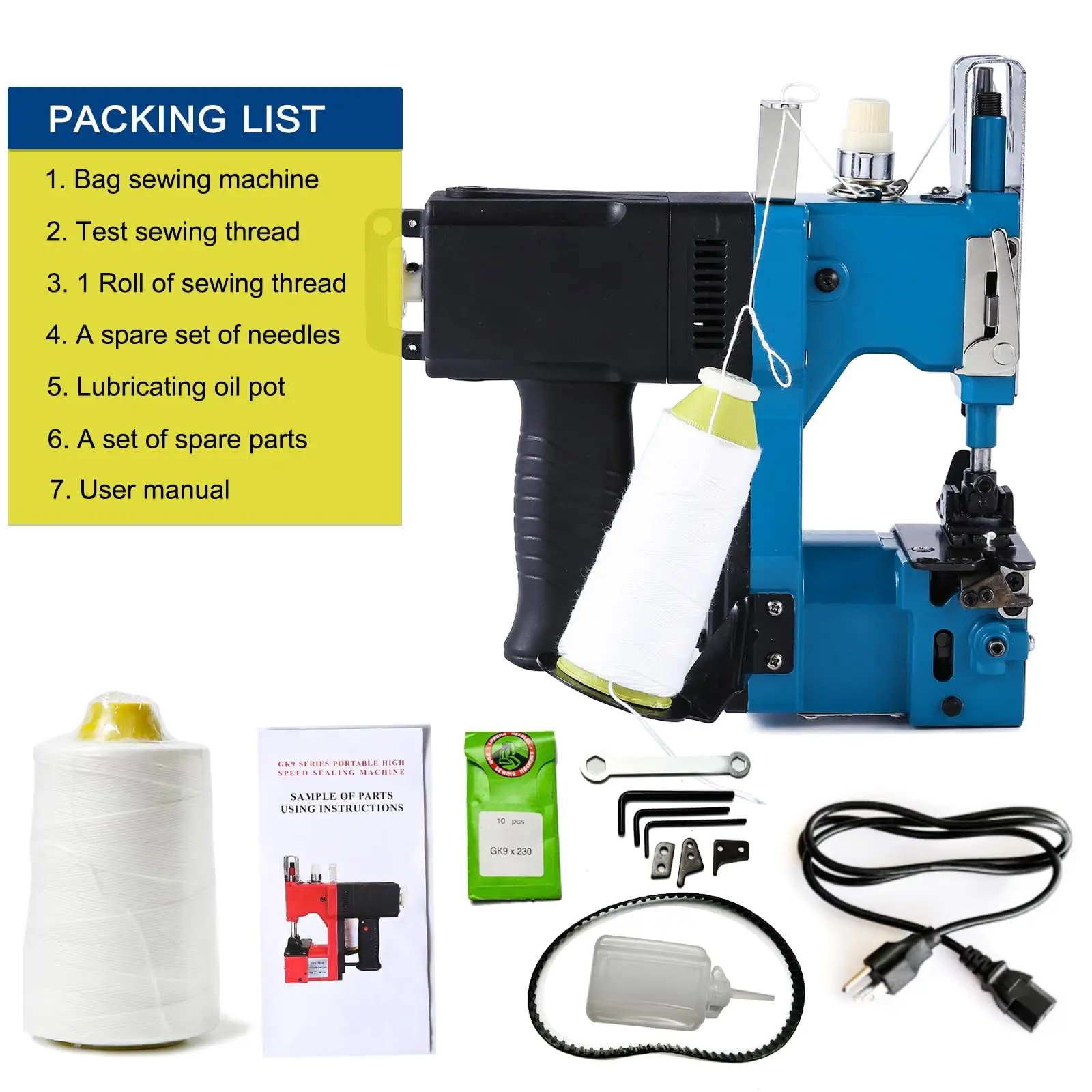 Portable Bag Sewing machine, Heavy Duty Bag Closing Machine For Burlap & Sand Bags