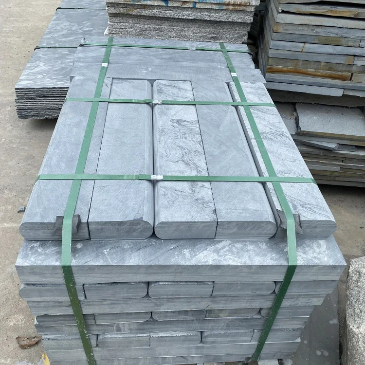 Natural Solid Polish Bluestone Border Upstand Road Side Curb Stone Garden Road Pool Standard Kerbstone Curbstone Step