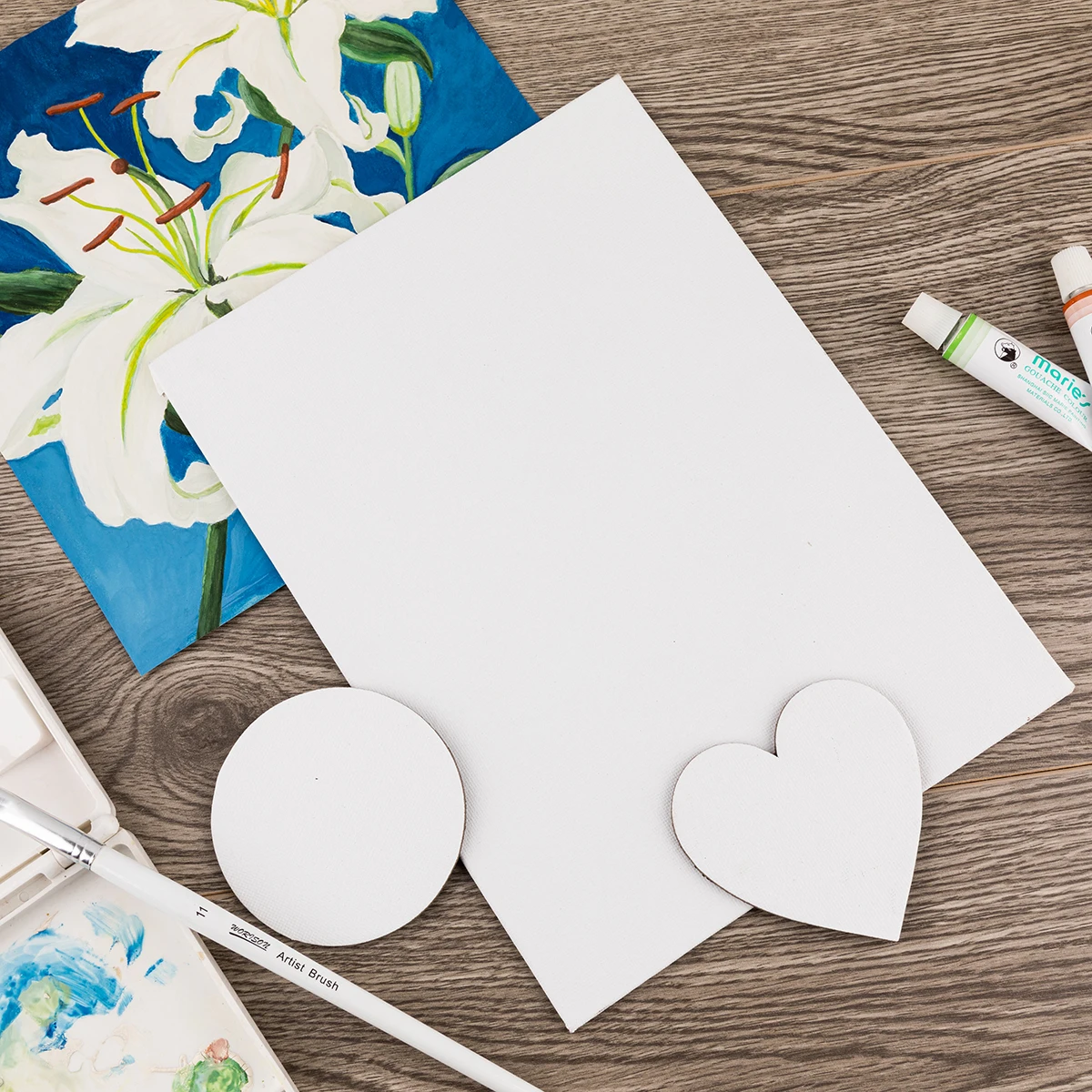 Wholesale Customized Shape Canvas Panel 100% Cotton Stretched Canvas Wooden Framed 280g Professional Artist Canvas Blank