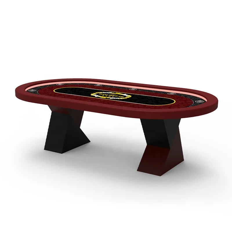 YH 10 Seats Factory Price Casino Led Lighting Table Top Texas Poker Table With Blocks Solid Wood Legs For Sale