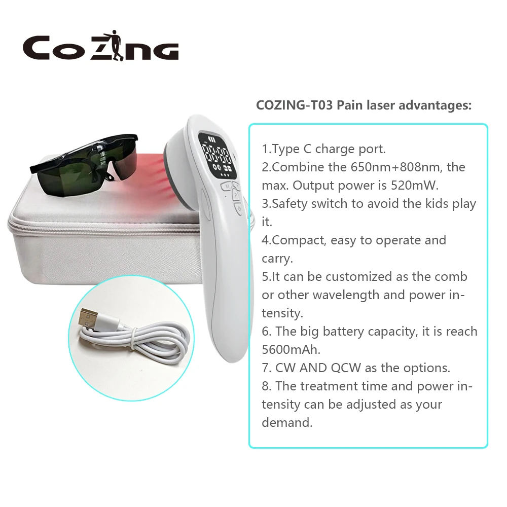Medical Soft Laser Rehabilitation Instrument Laser Cold Therapy Device 650nm 808nm Laser Pain Releif Class 4