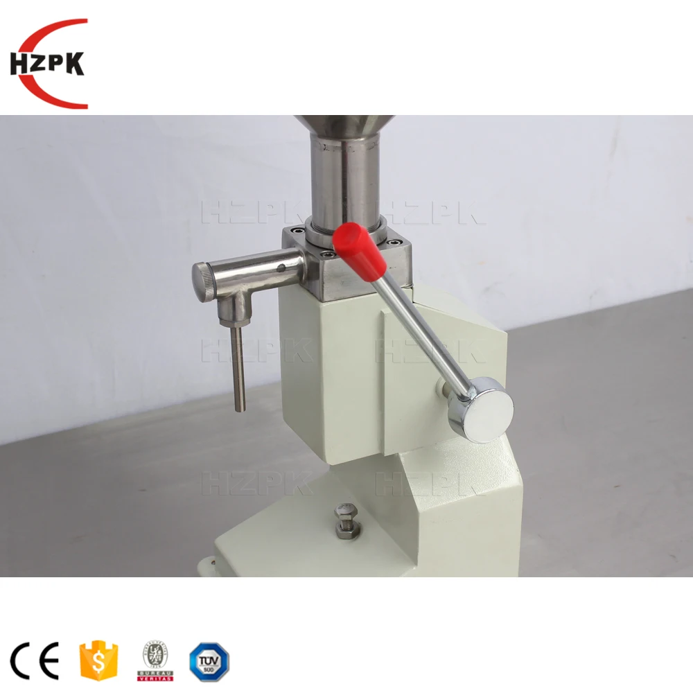 hzpk A03 manual small scale 10ml rollon oil piston lipstick filling machine paste liquid bottle filler for sale