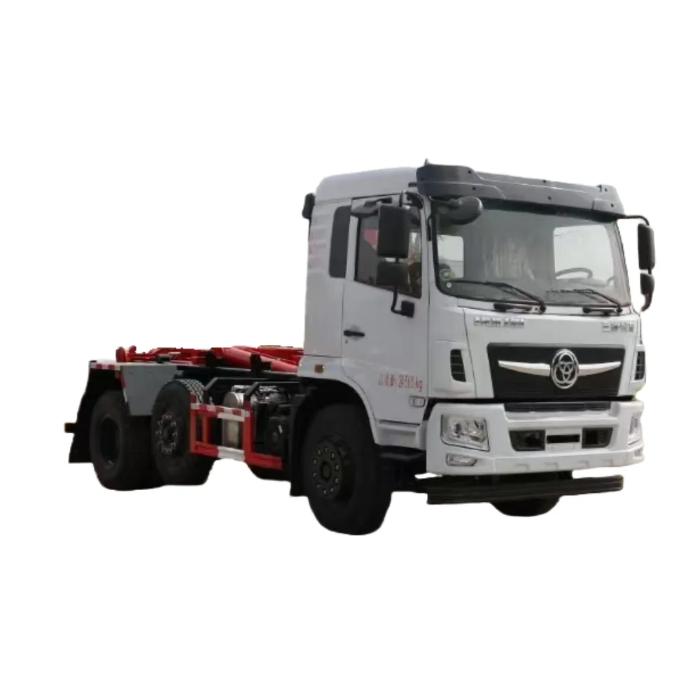 6x2 hook lift garbage truck Euro 6 rear axle can be raised Multi-purpose hook arm truck dump garbage truck for sale