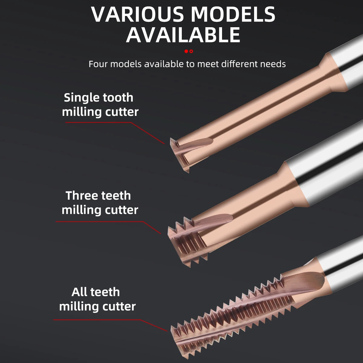 thread mill Coated Solid Carbide Single tooth/Three-tooth/Full Tooth Nano Coated CNC Cutting Tool M3 M4 M5 M6 M8 Tap Aluminum