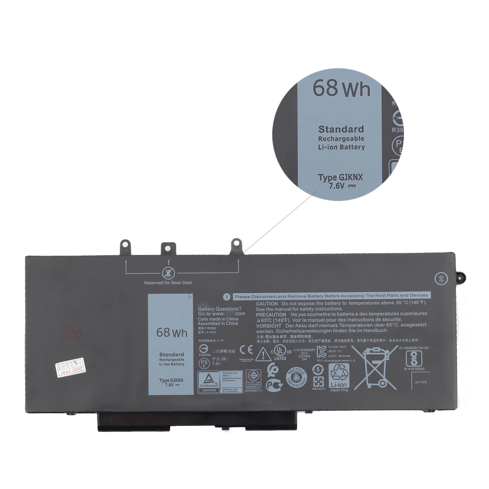 Laptop Battery Lithium ion OEM 7.6V 68WH GJKNX for dell Latitude 15 3520 E5480 5480 5580 3520 GD1JP
