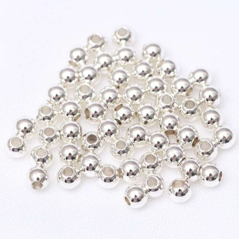 14k 18k Gold Plated Spacer Metal Beads Round Ball for Jewelry Making Bracelets Necklaces