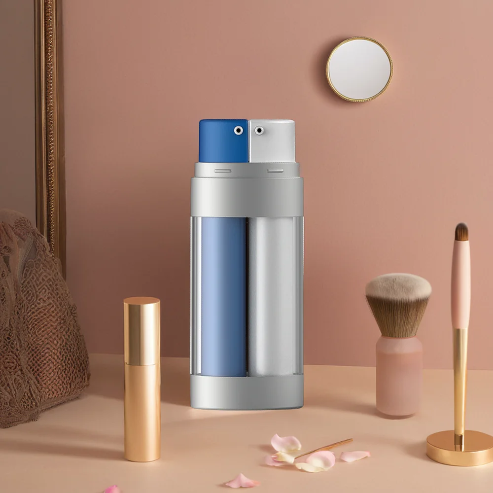 Hot sale Empty Double Tube 2 In 1 Bottle Dual Chamber 30ml 50ml Multi Chamber Plastic Cosmetic Airless Lotion Pump Bottles