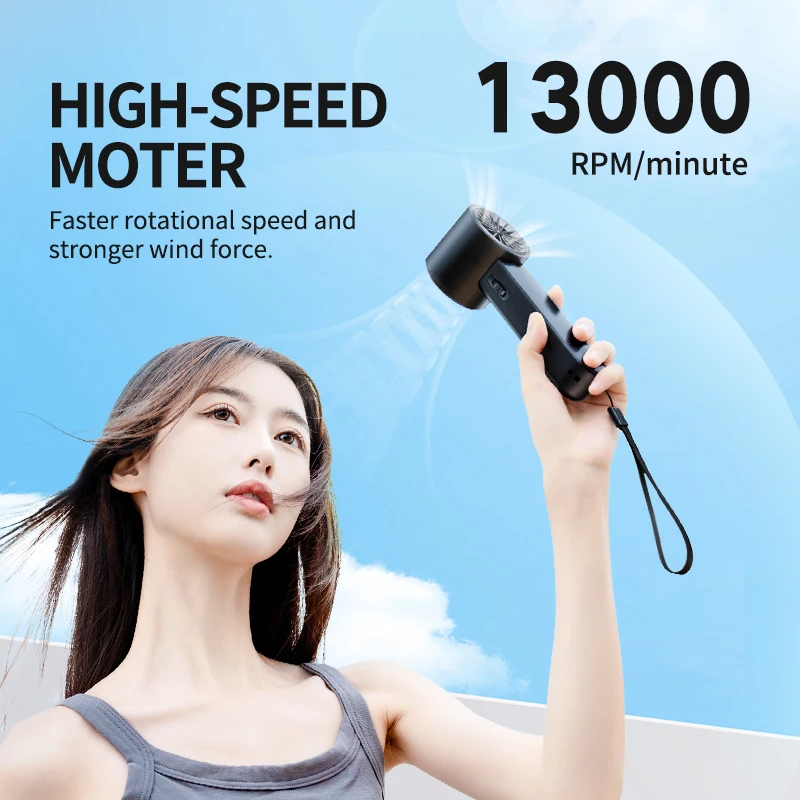 IMYCOO High Speed Rechargeable 4800mAh Cooling Portable Turbo Handheld Fan Hot Sale Wireless Digital Hand held Pocket Mini Fan