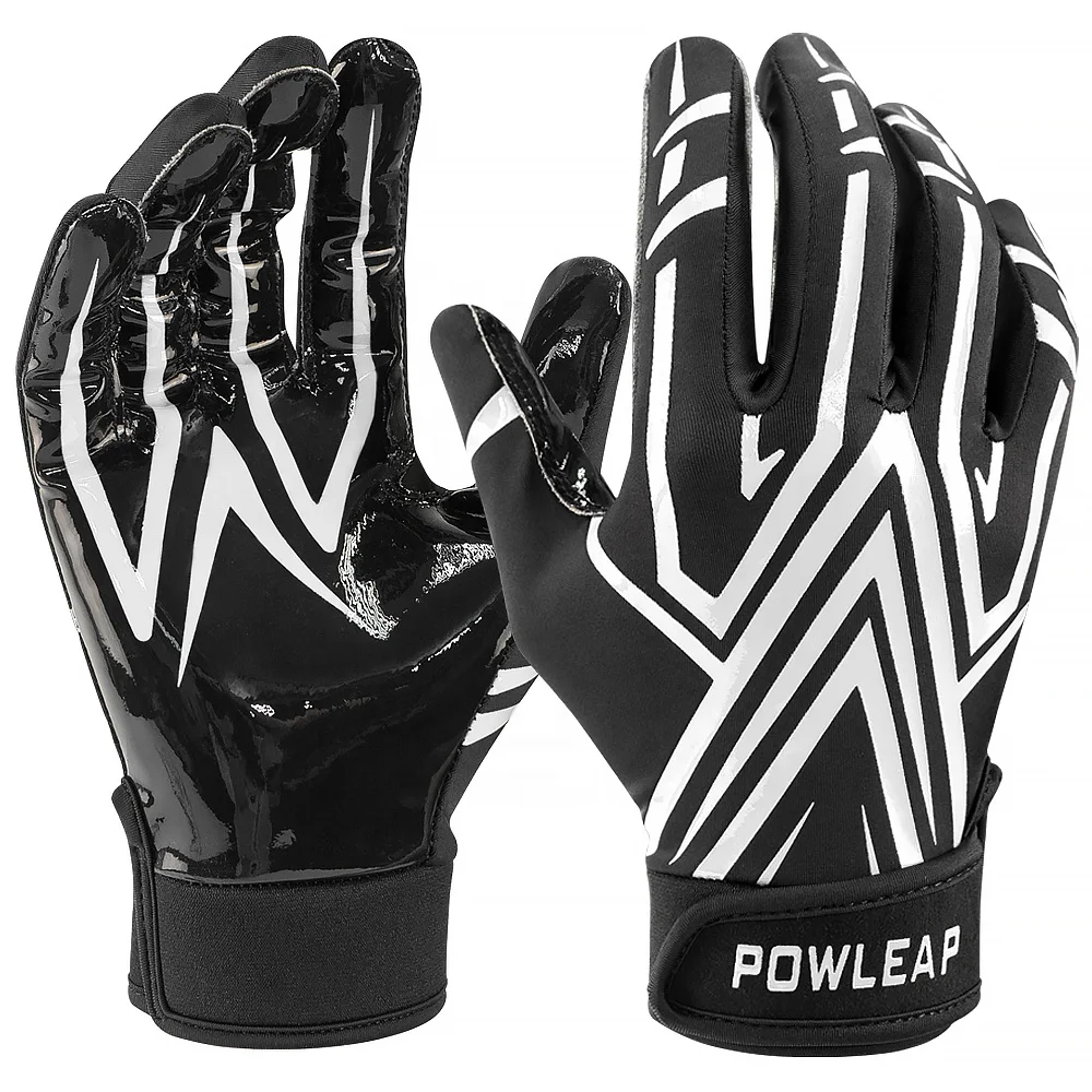 Nice Palm Anti Slip Design Rugby Catching Gloves Custom Brand American Football Wide Receiver Gloves Supplier