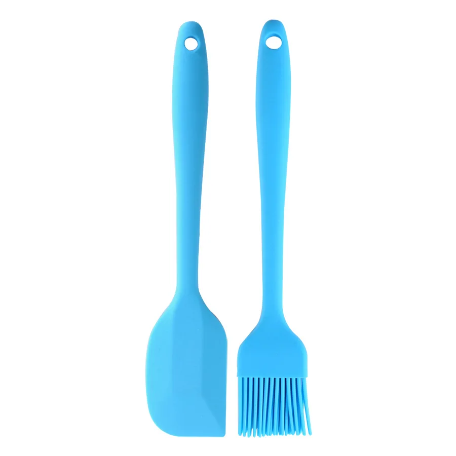 2 Pieces Food grade, Silicone Spatula Cooking Cookie Pastry Kitchen Cake Baking Butter Spatula Brush Set/