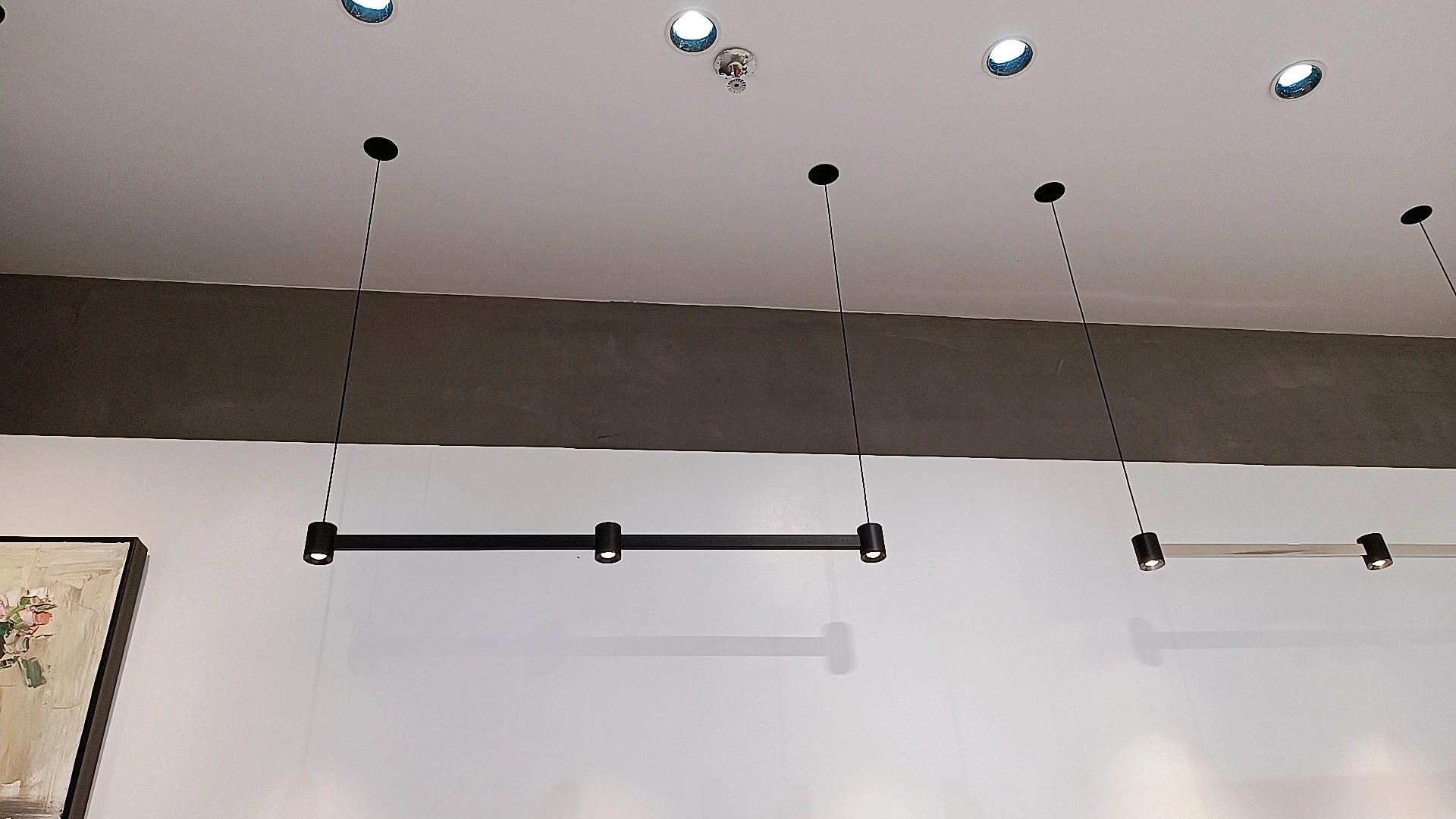 Hanging Modern Black Home Cob Linear Coffee Shop Bar Table 3/4/5 Lights Pendant Led Ceiling Chandelier Lamp