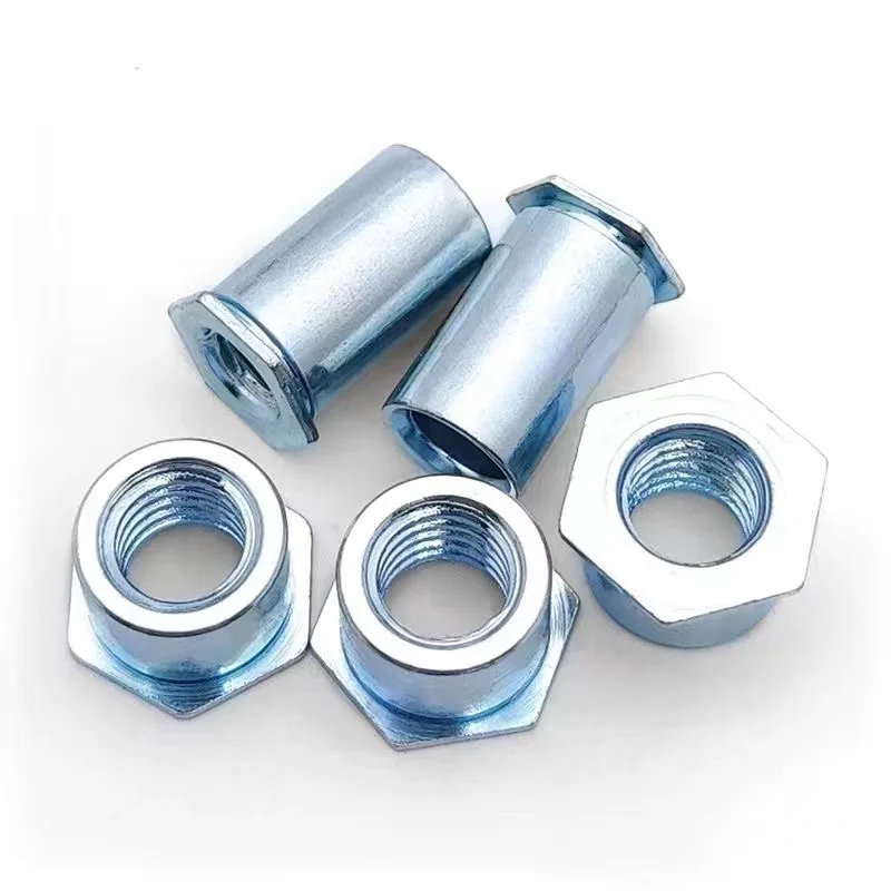 Hexagonal pressure rivet stud fasteners Carbon steel galvanized riveted screws SO-032-4/6/8-34mm Through-hole nut column for pan