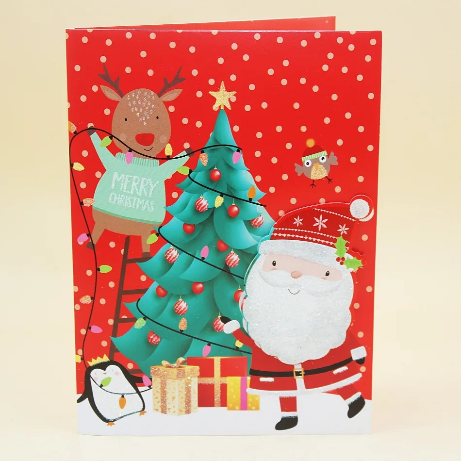 Multi Colors Beautiful Custom New Year And Happy Birthday Christmas Greeting Card, Custom Greeting Card Box Set