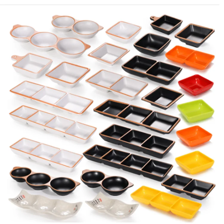 white melamine small square/retanglar sauce dish for restaurant