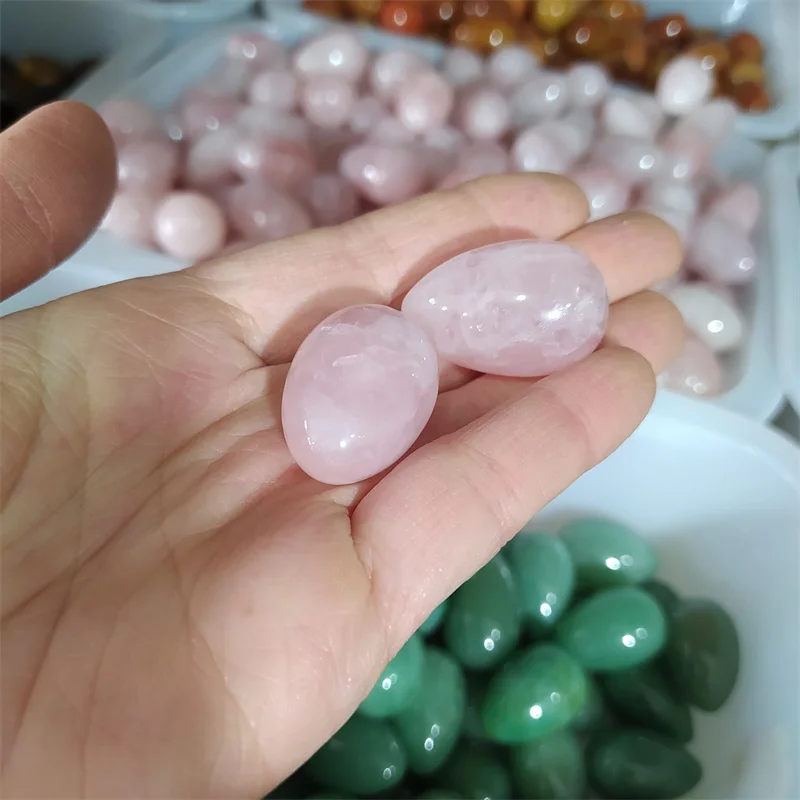 Wholesale natural 3cm small size gemstones quartz eggs raw stones healing stones craft crystal eggs