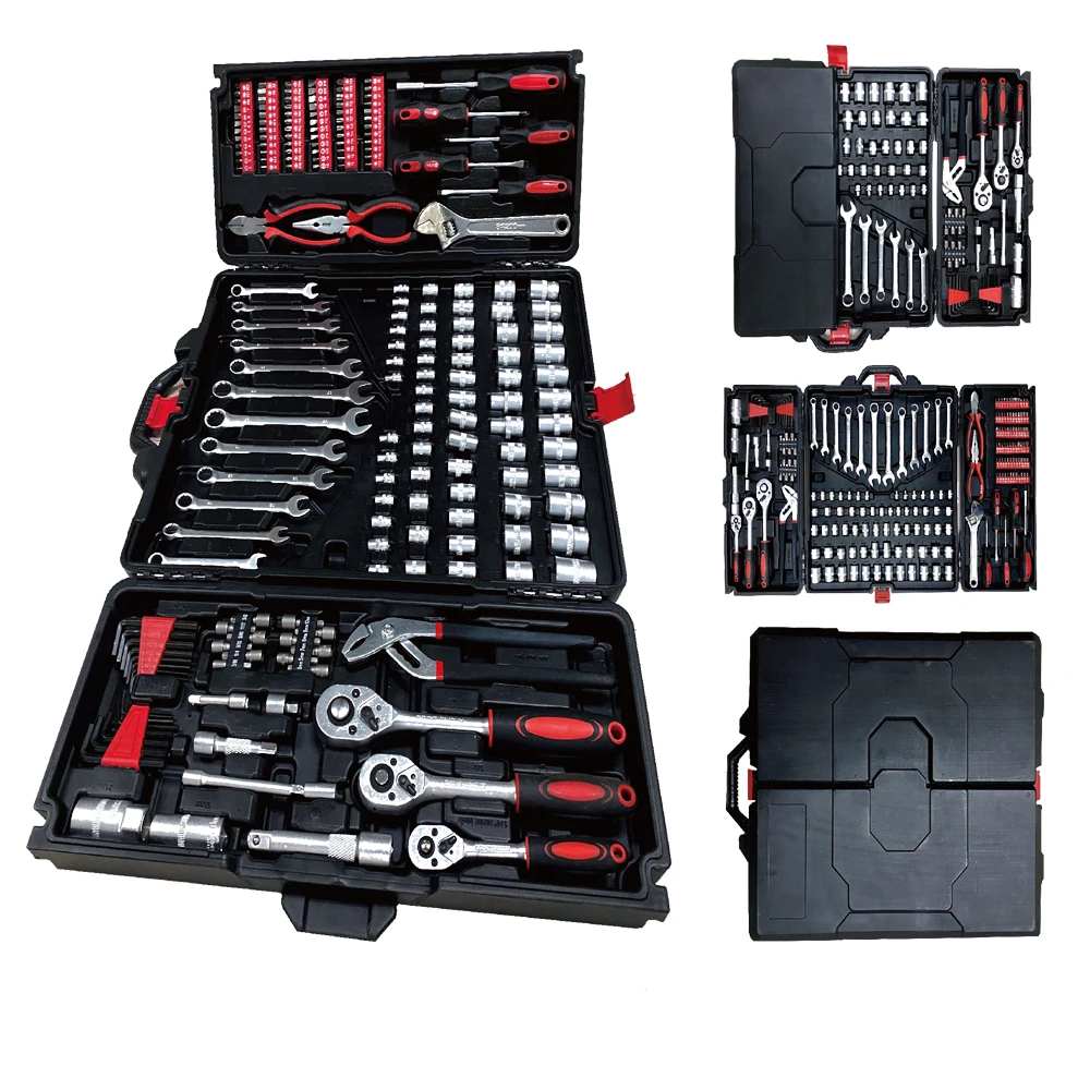 Popular 46 pcs portable bicycle repairing tool ratchet socket kits box for household 7-19mm Power Drill Bushing Spanner Key