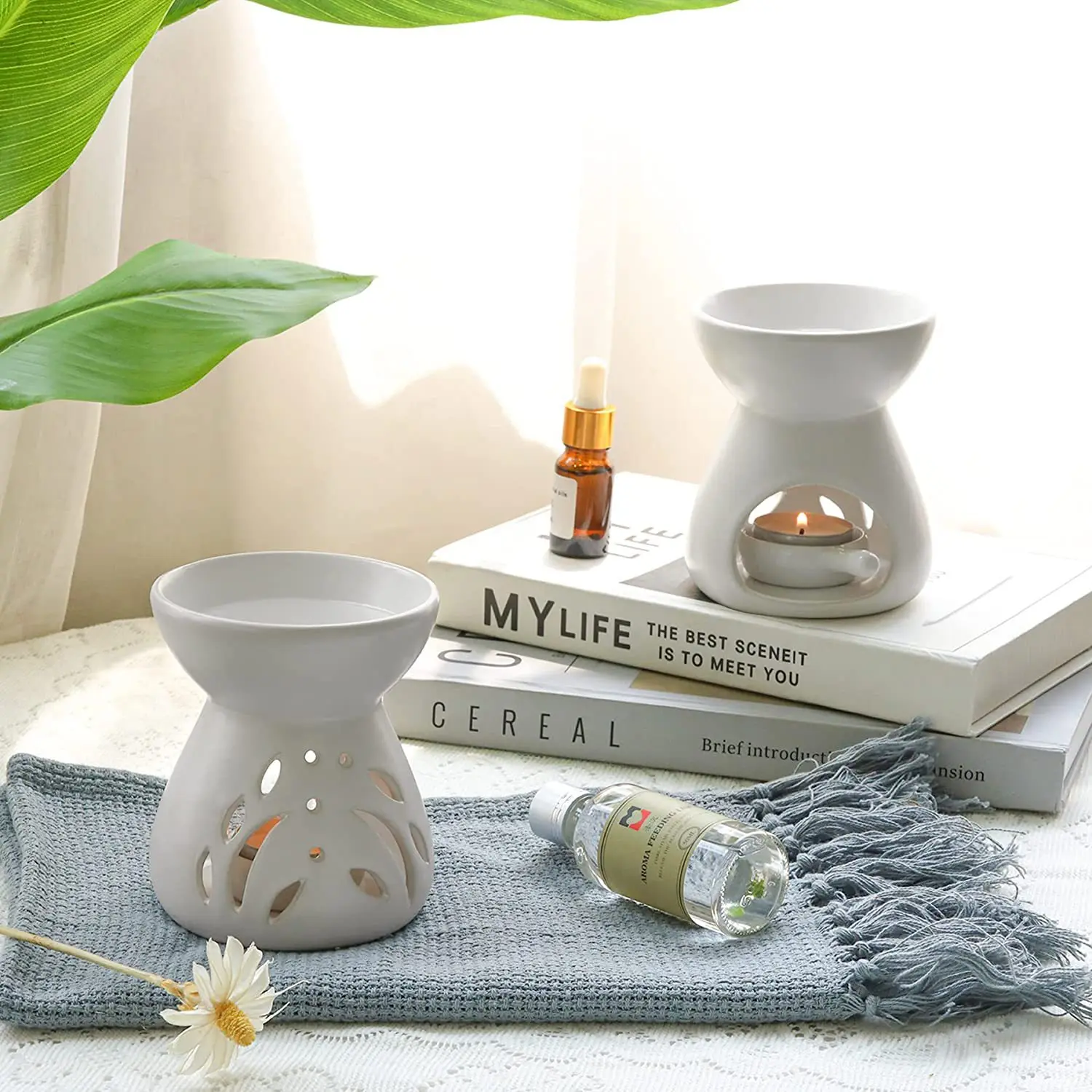 big capacity scented Aromatherapy Aroma Burner ceramic oil diffuser wax melts home fragrance oil warmer soy wax melt oil burner