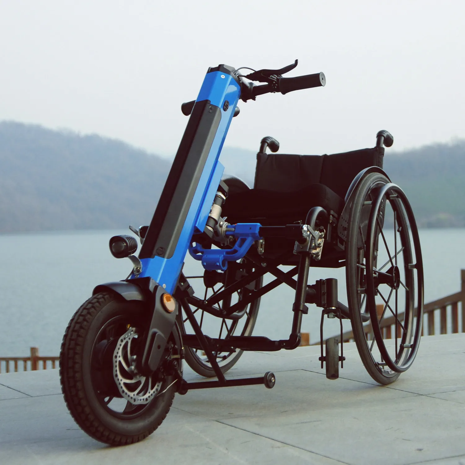 350W 13AH Portable Hand-Pulled Electric Attachable Handcycle wheelchair bicycle electric wheelchair handcycle conversion kit