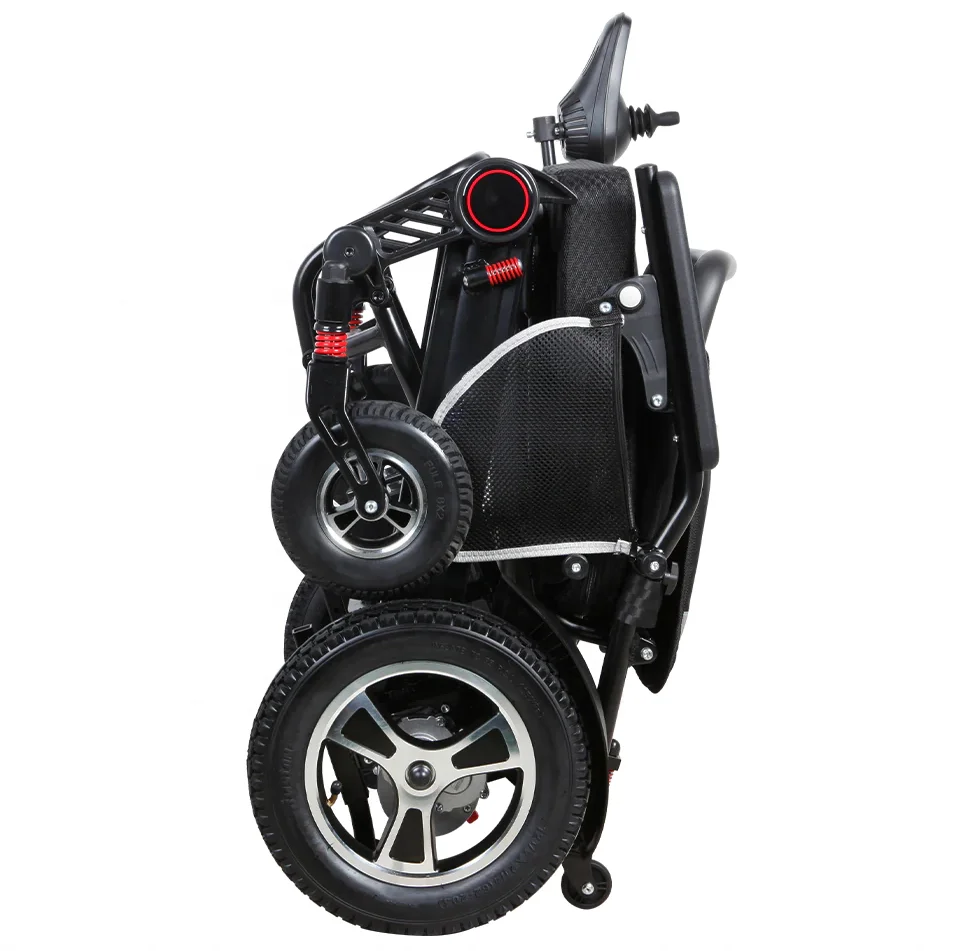 Small Portable Electric Folding Ultra Lightweight Wheelchair Foldable Electric Folding Lightweight Wheelchair for Sale