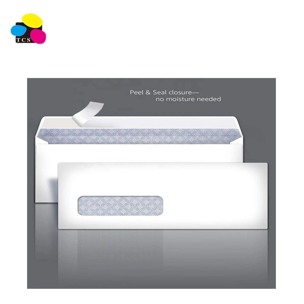 Skywing Hot sale Custom #10 Security-Tinted Left Window 500 Pieces Per Box White Envelopes With Peel & Seal