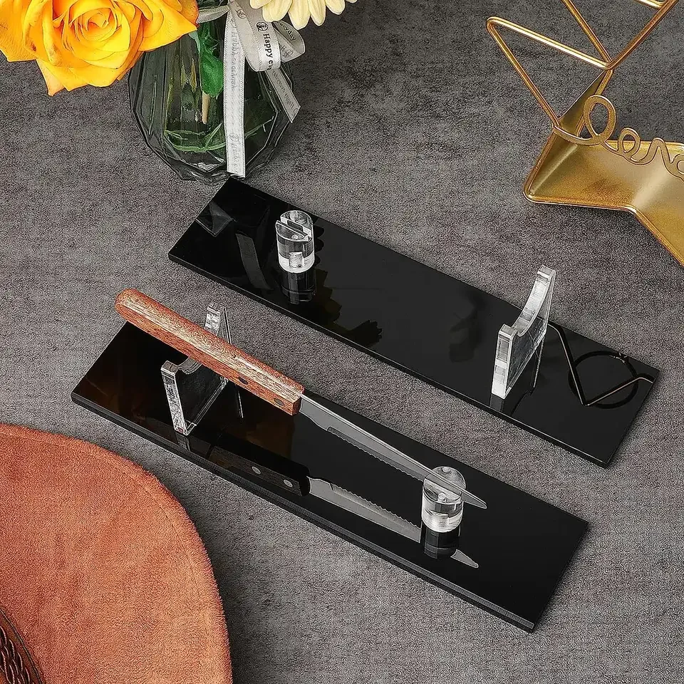 Acrylic Knife Display Stand Fixed Blade Knife Collection Display Stand Holder for Single Knife Rustic Cabin