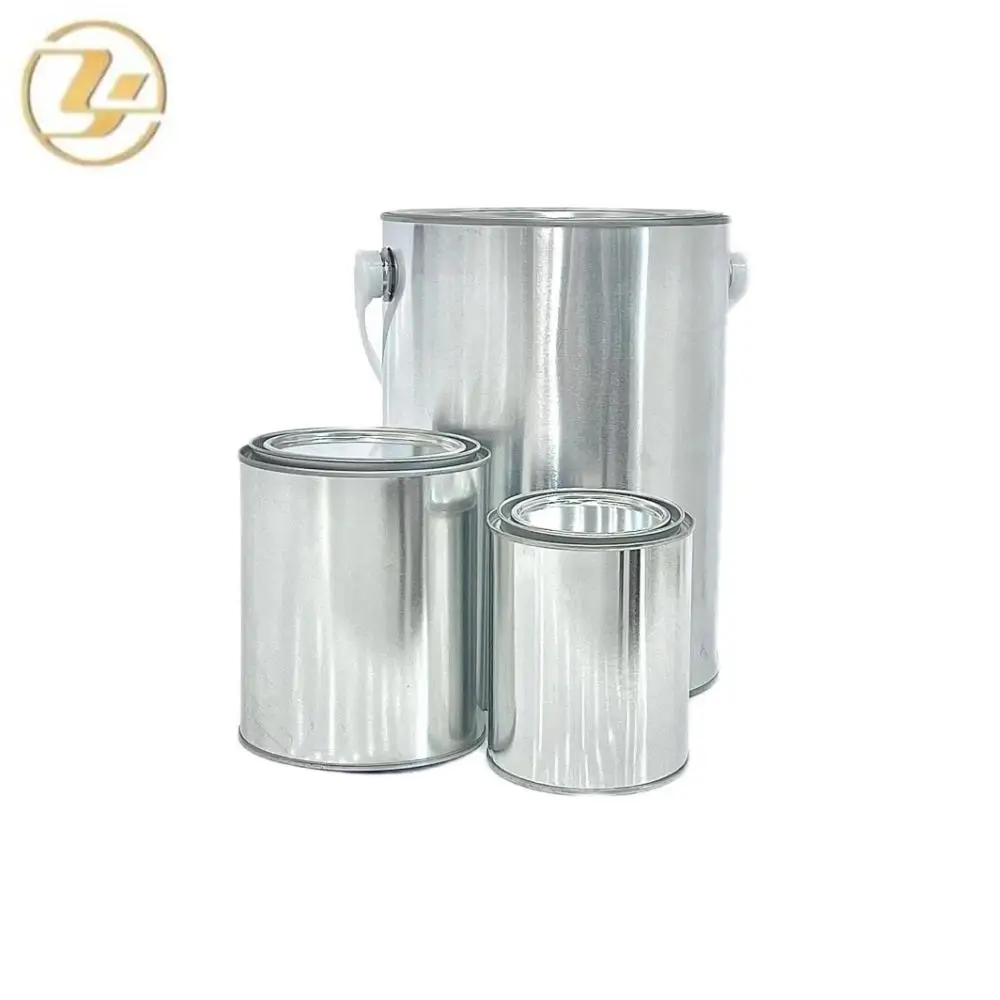 0.5 Litre Round Metal embossed chemical coating car paint packaging tin cans With Metal Lid