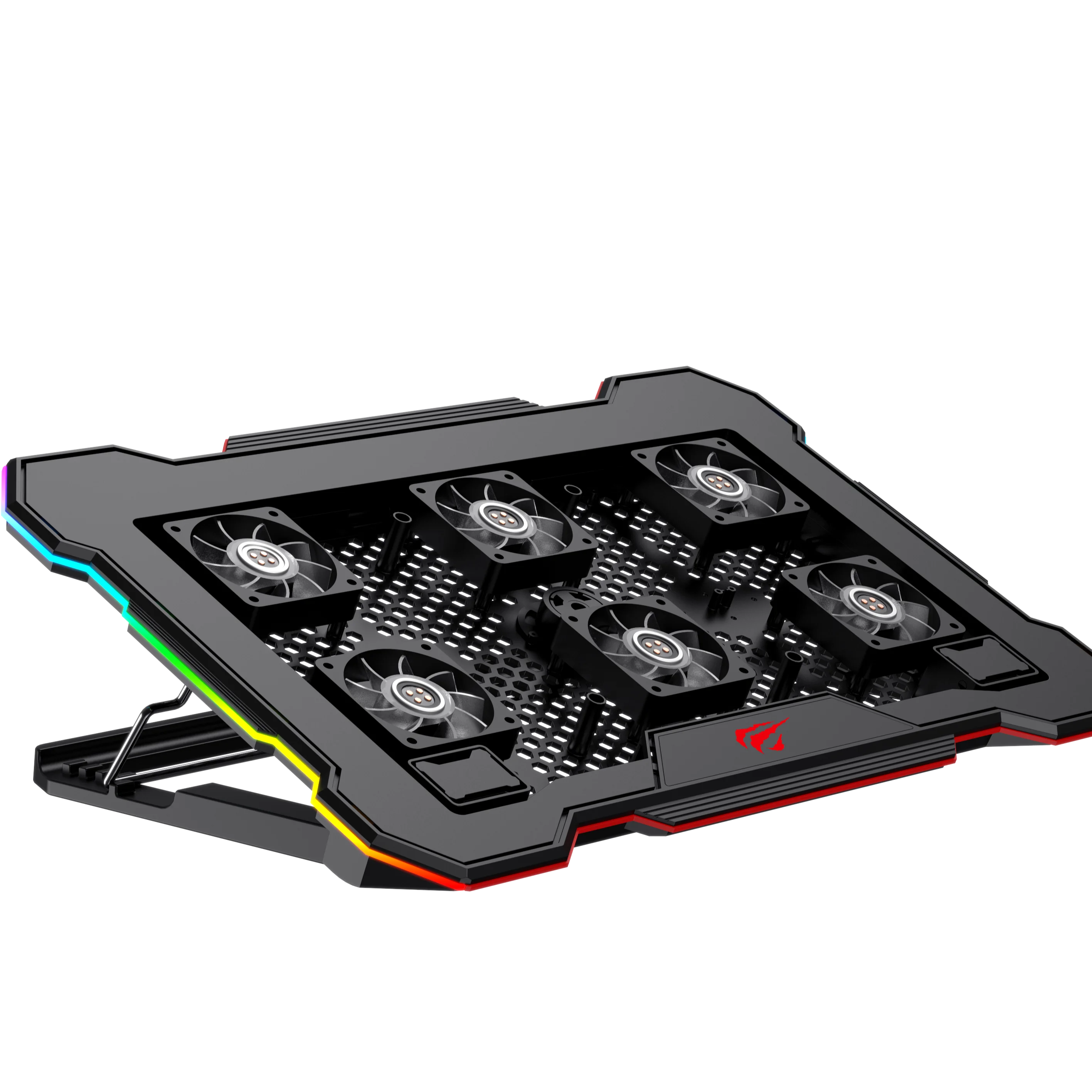 Эргономичный удобный охладитель для ноутбука Havit F2071 RGB легкий кулер игрового подставка охлаждающая с 6 охлаждающими