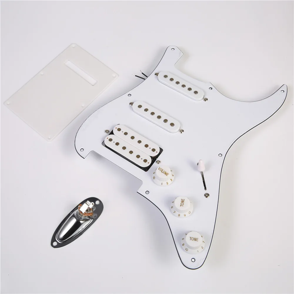  Preпроводной SSH 9 отверстия загруженный stratocaster гитарный пикап W/B/W 3ply pickguard комплект для крыла